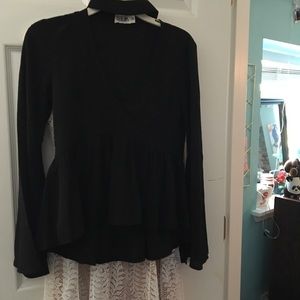 LF v cut shirt with bell sleeves